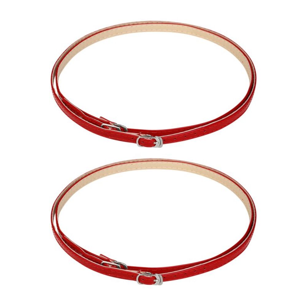 Adjustable Detachable Crossed Anti-Slip Shoe Straps for Heels with Buckle Red